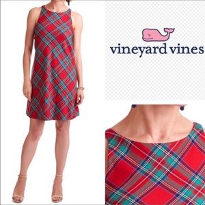 Vineyard Vines Red and Blue Checkered Midi Dress
